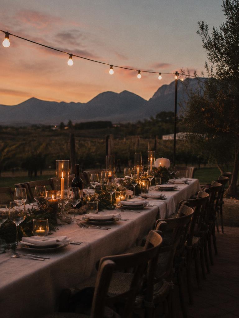 Long candlelit table