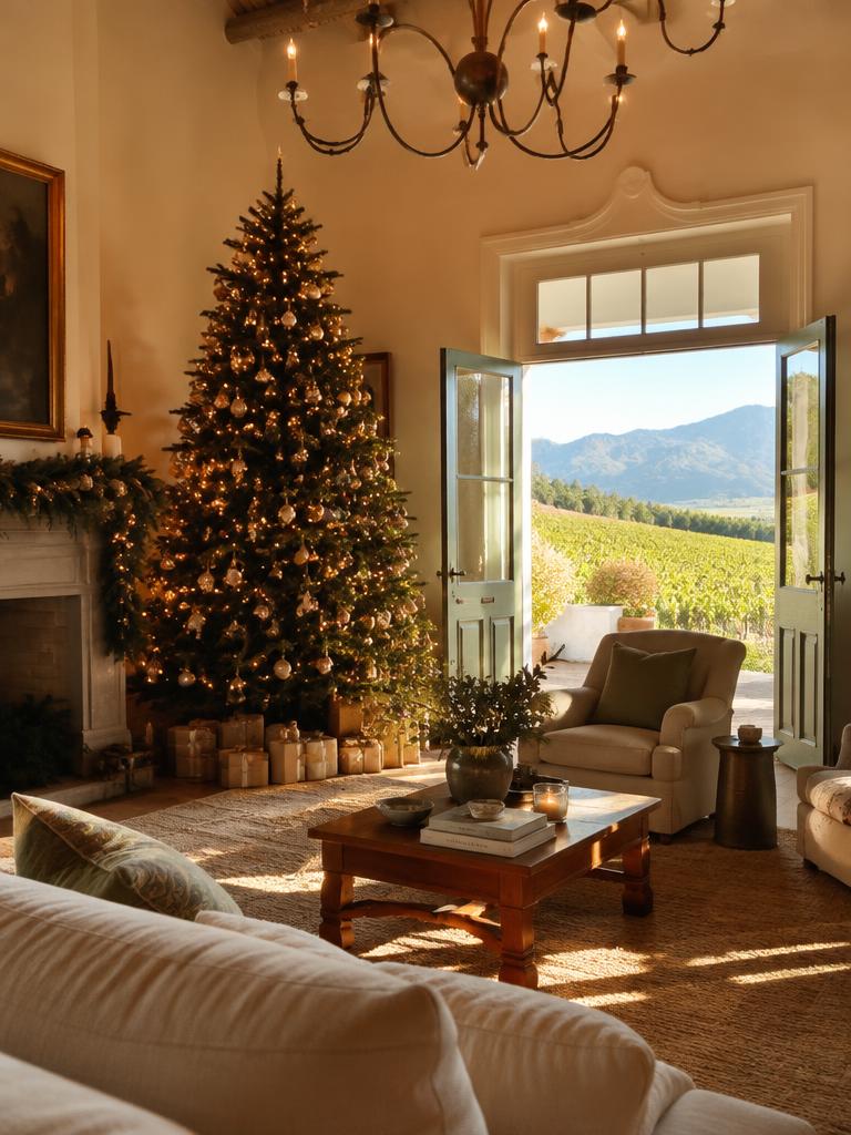 Christmas tree in a wine-estate house